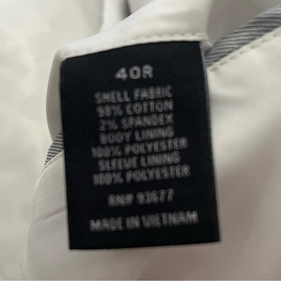 Black and White Floral 40R Slim Cotton Blend Blazer by J Ferrar - Picture 7 of 7